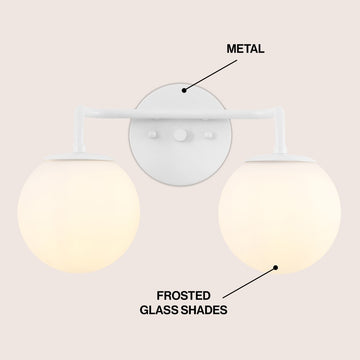 Louis Parisian Globe Metal/Frosted Glass Modern Contemporary LED Vanity